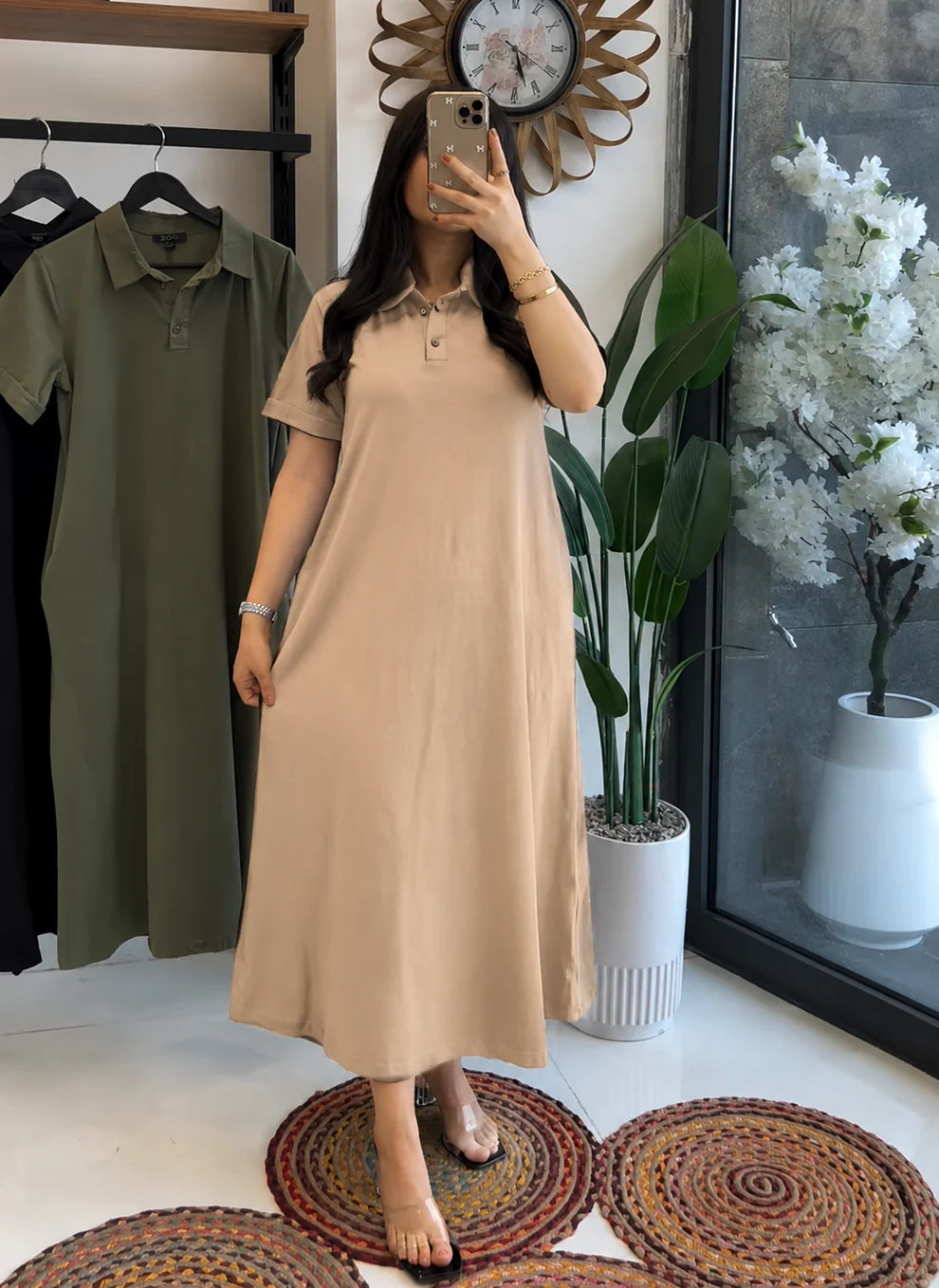 CH 6075 Collar Style Long Top - Saimwear