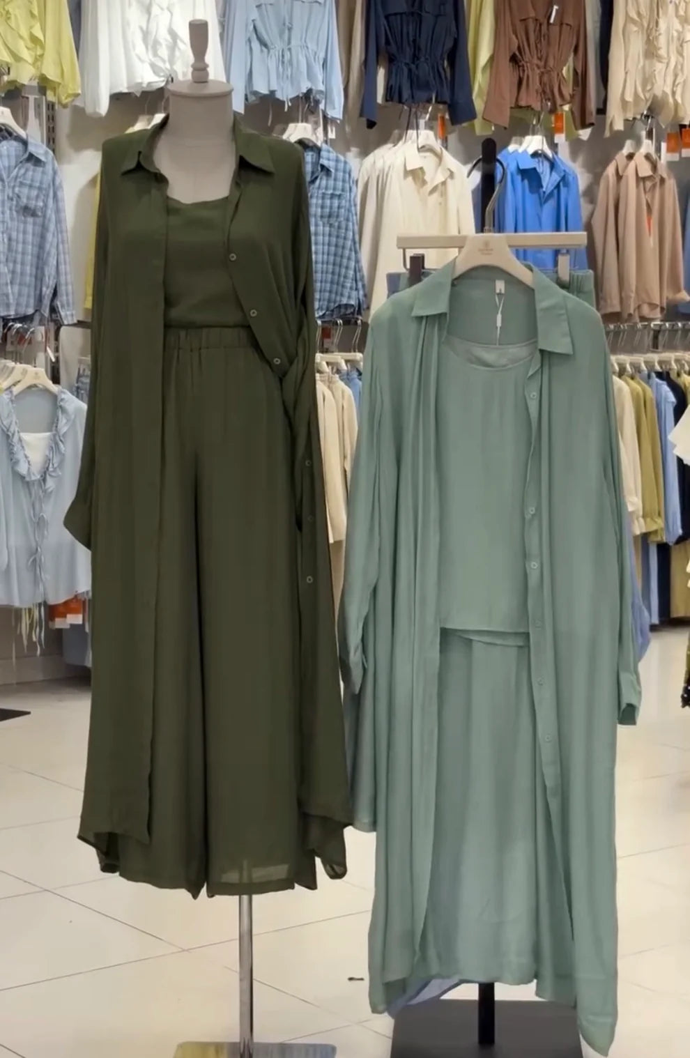 CH-6103 3 Pcs Breeze Linen Crinkle Co-Ord Set - Saimwear