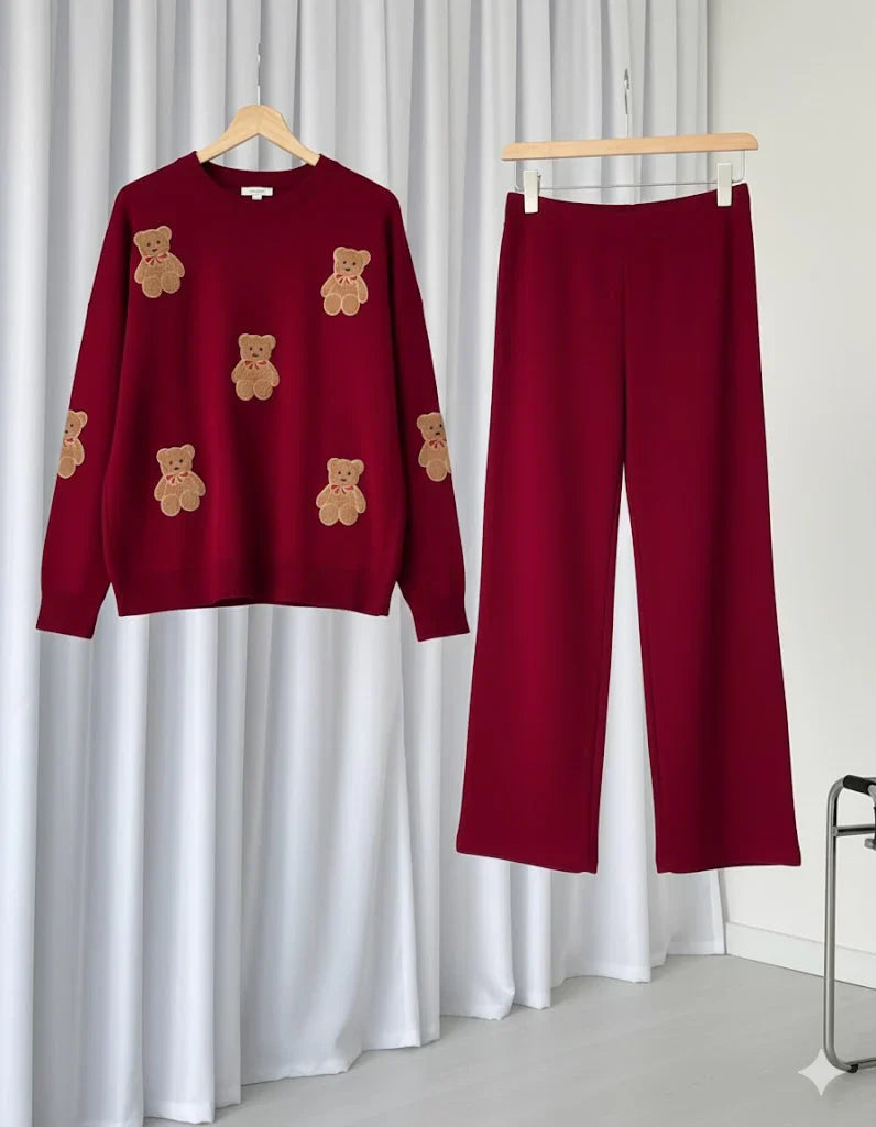 CH 586 BearCraze 3D Print Winter Fleece Co-ords Set - Saimwear