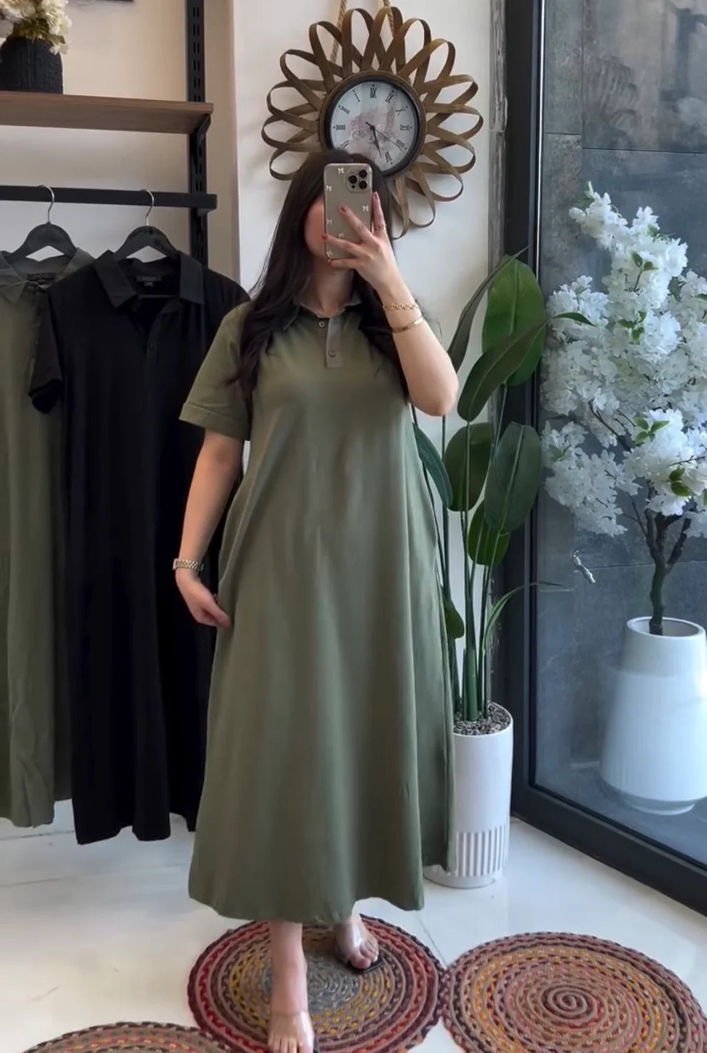 CH 6075 Collar Style Long Top - Saimwear