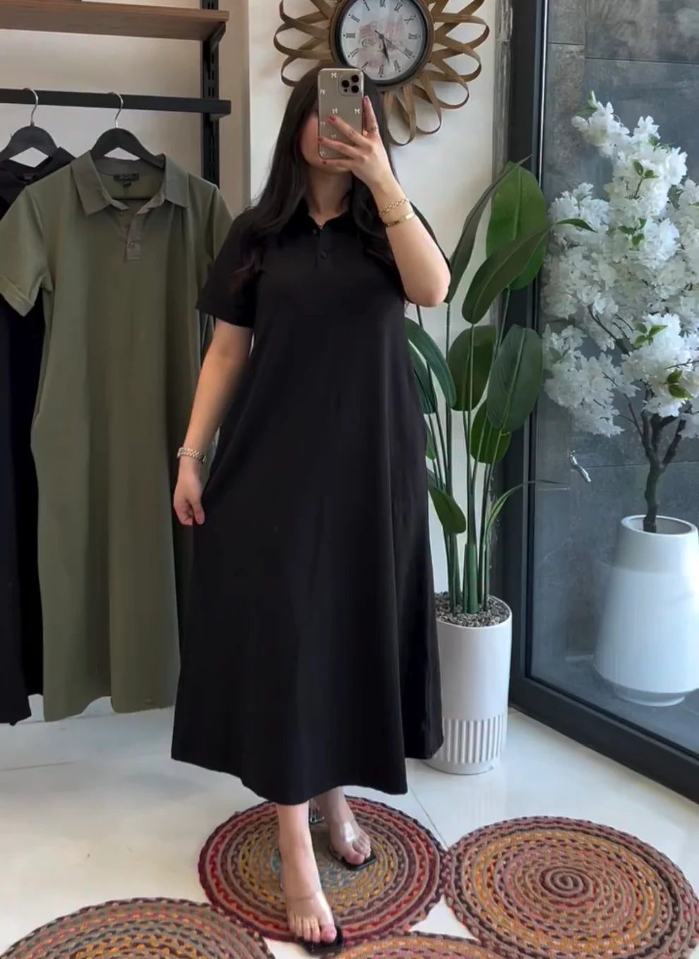 CH 6075 Collar Style Long Top - Saimwear