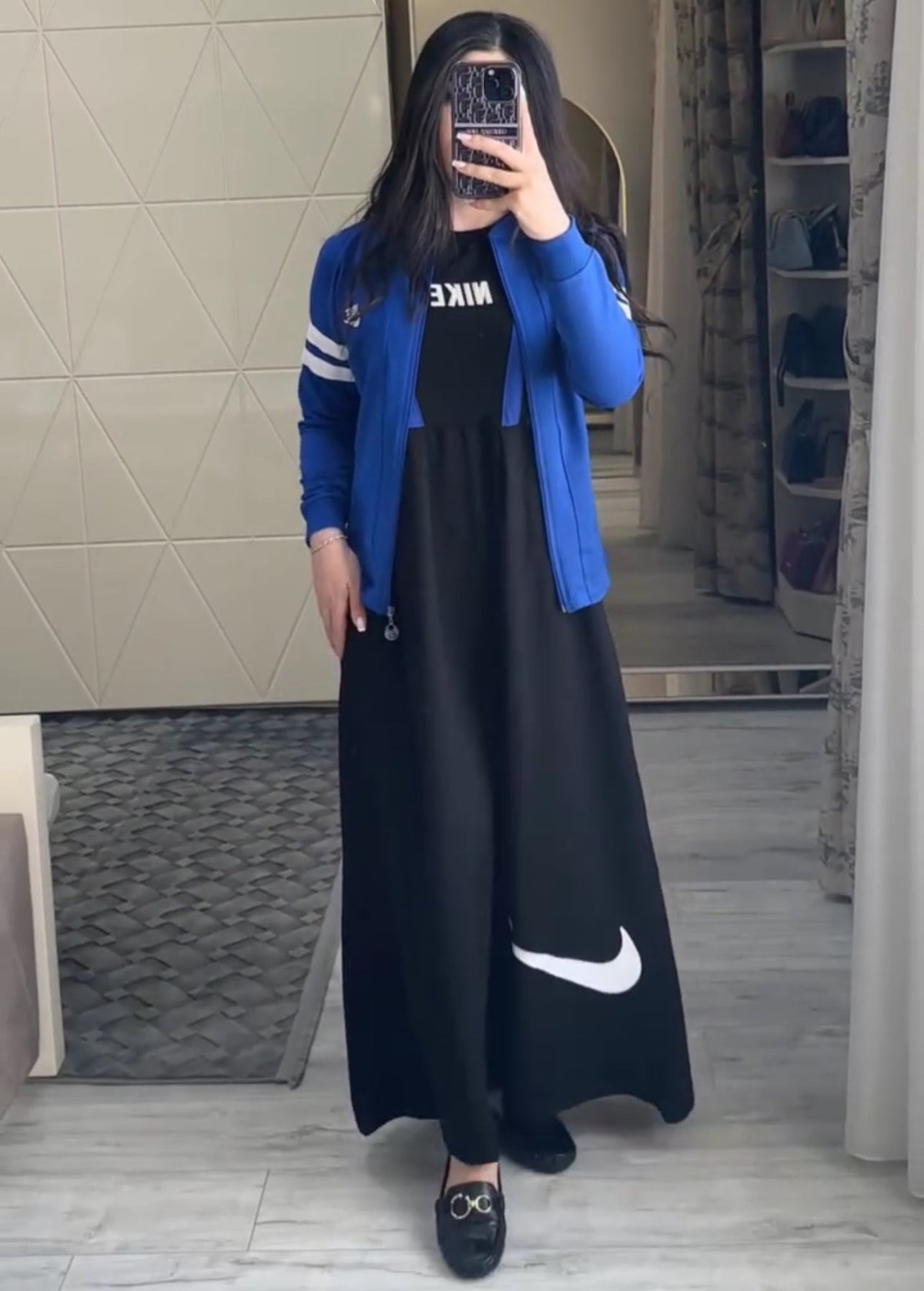 CH 492 2 Pcs Casual Outfit Upper With Long Inner Gown Saimwear