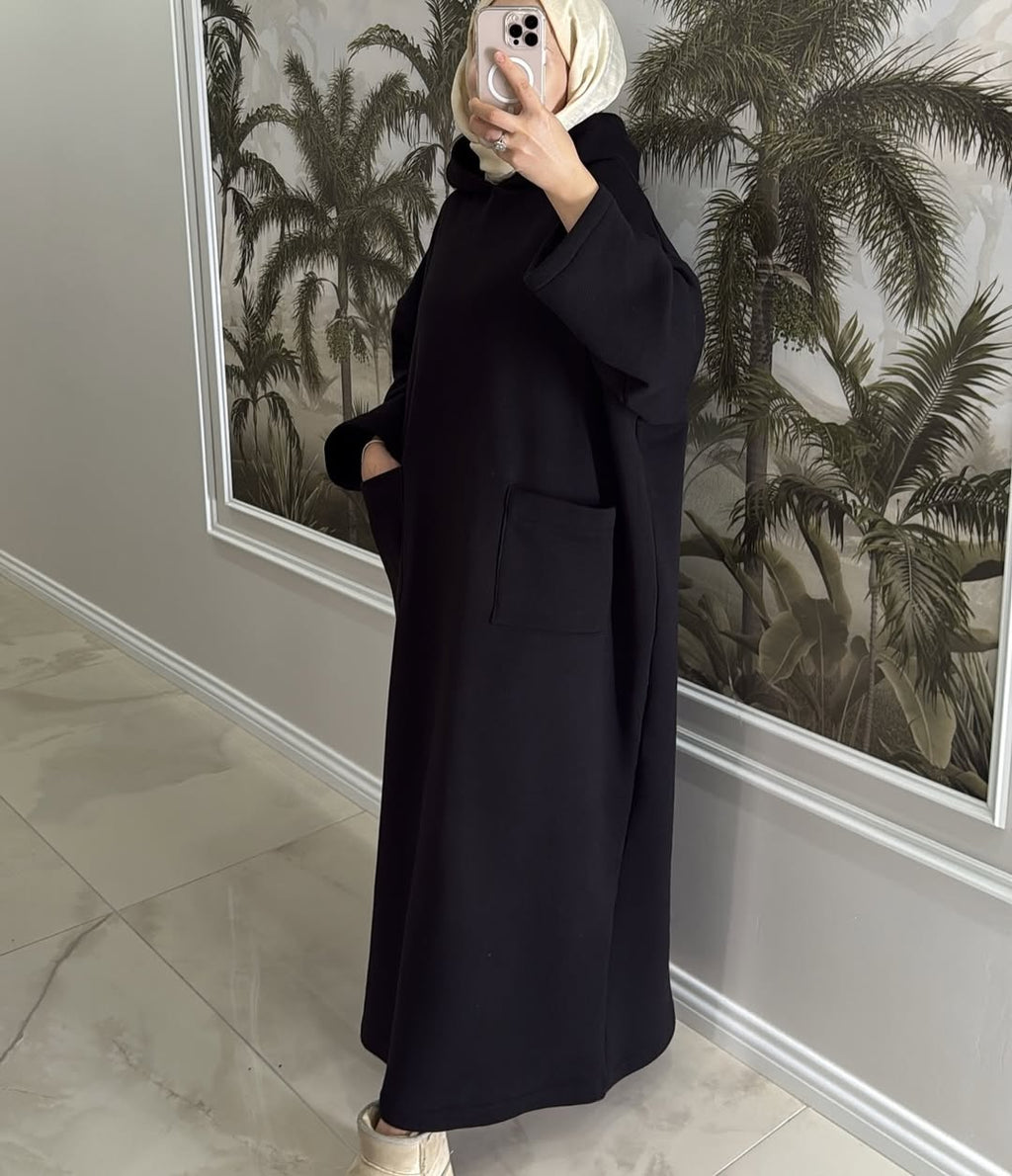CH 606 - Everyday Modest Abaya Style Hooded Outfit - Saimwear