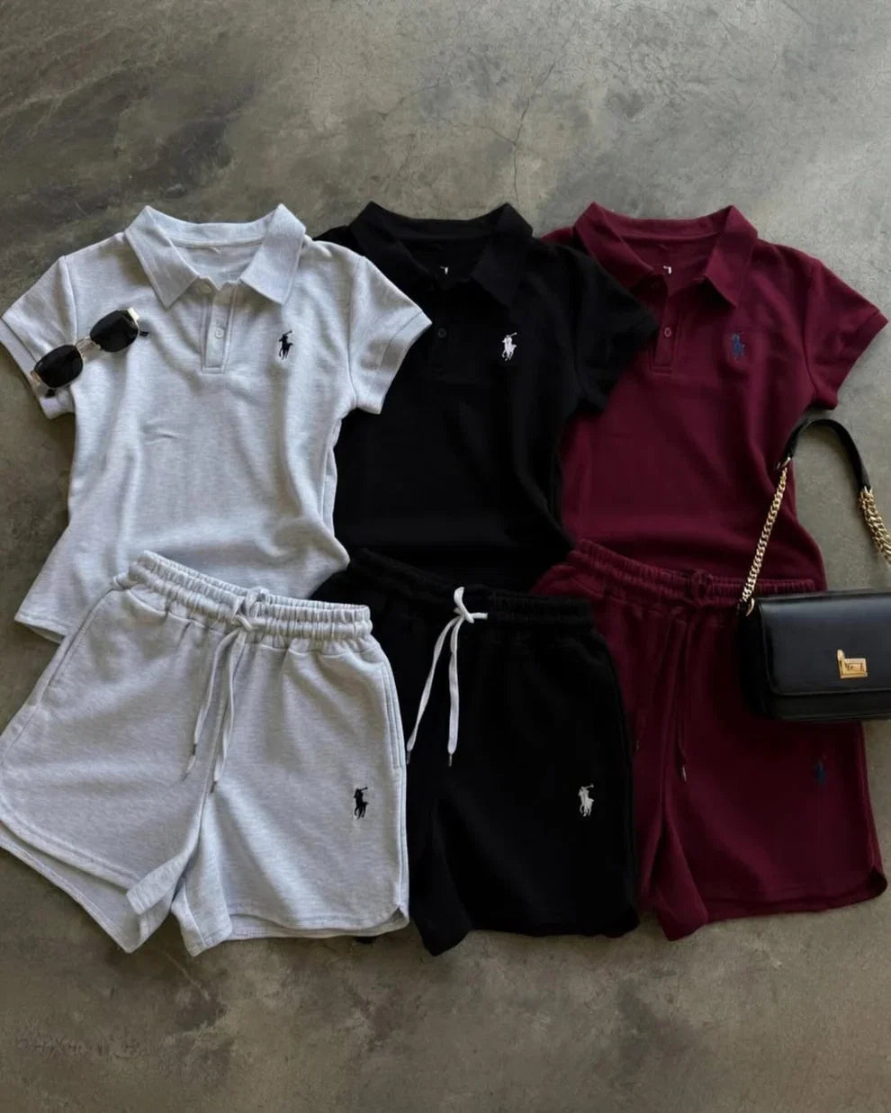 Ch 6042 Polo Co-Ord Set for Women Summer Polo Shirt & Shorts Matching Set | Saimwear