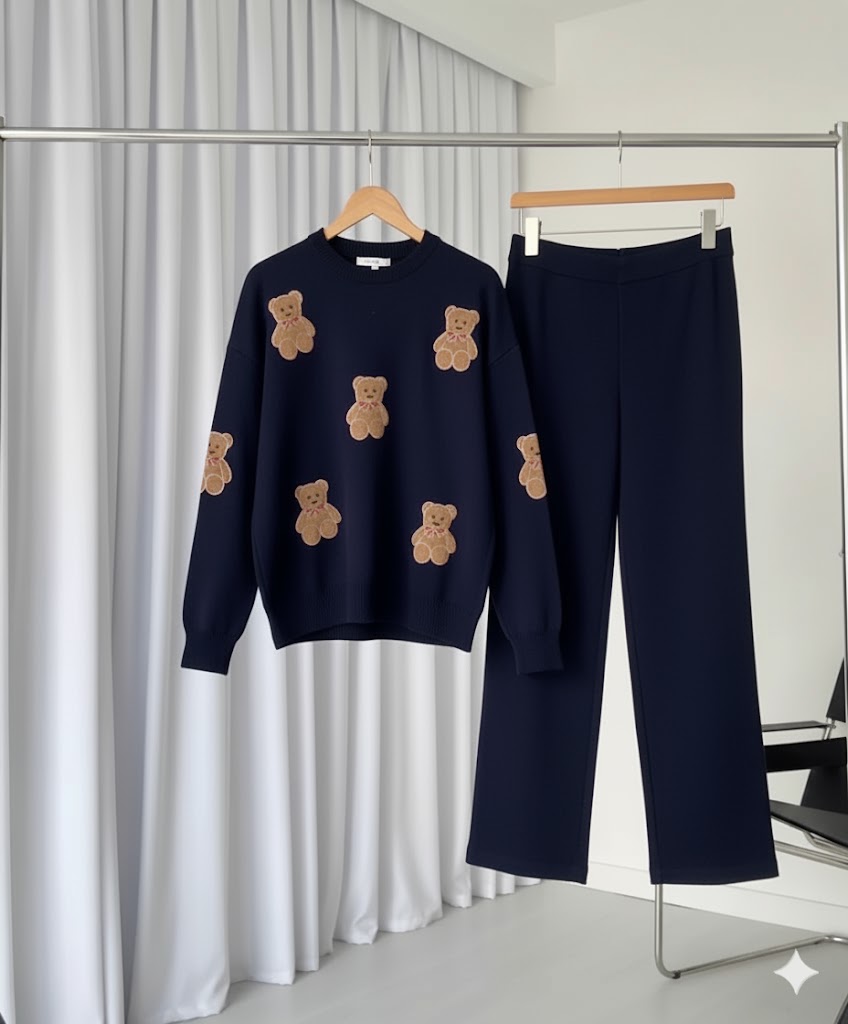 CH 586 BearCraze 3D Print Winter Fleece Co-ords Set - Saimwear